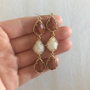 Kendra Scott earrings - burnt orange & white